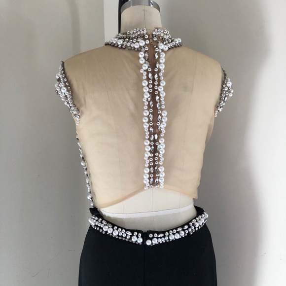 Beaded and Pearl Prom 2piece Dress - Picture 11 of 11
